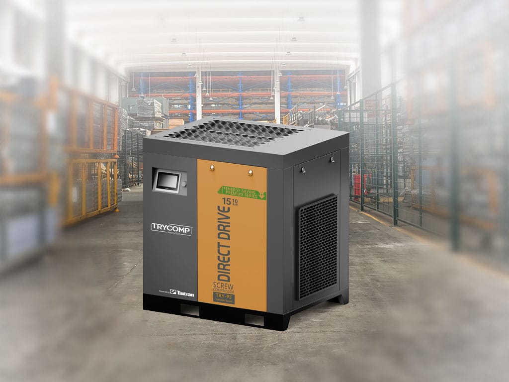 TRYCOMP TD15 screw air compressor 15 kW direct driven PM motor 8–10 bar