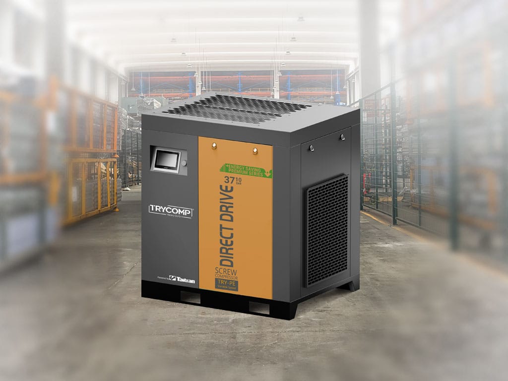 TRYCOMP TD37 screw air compressor 37 kW direct driven PM motor 8–10 bar