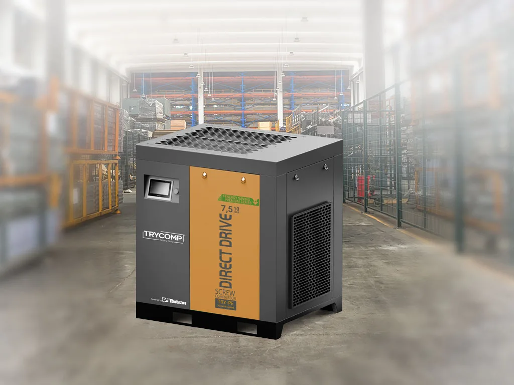 TRYCOMP TD7.5 screw air compressor 7.5 kW direct driven PM motor 8–10 bar