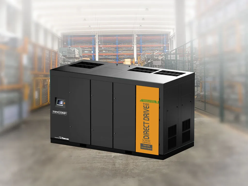 Two-Stage IE5 PM Motor VSD Screw Air Compressor -TRY110TA