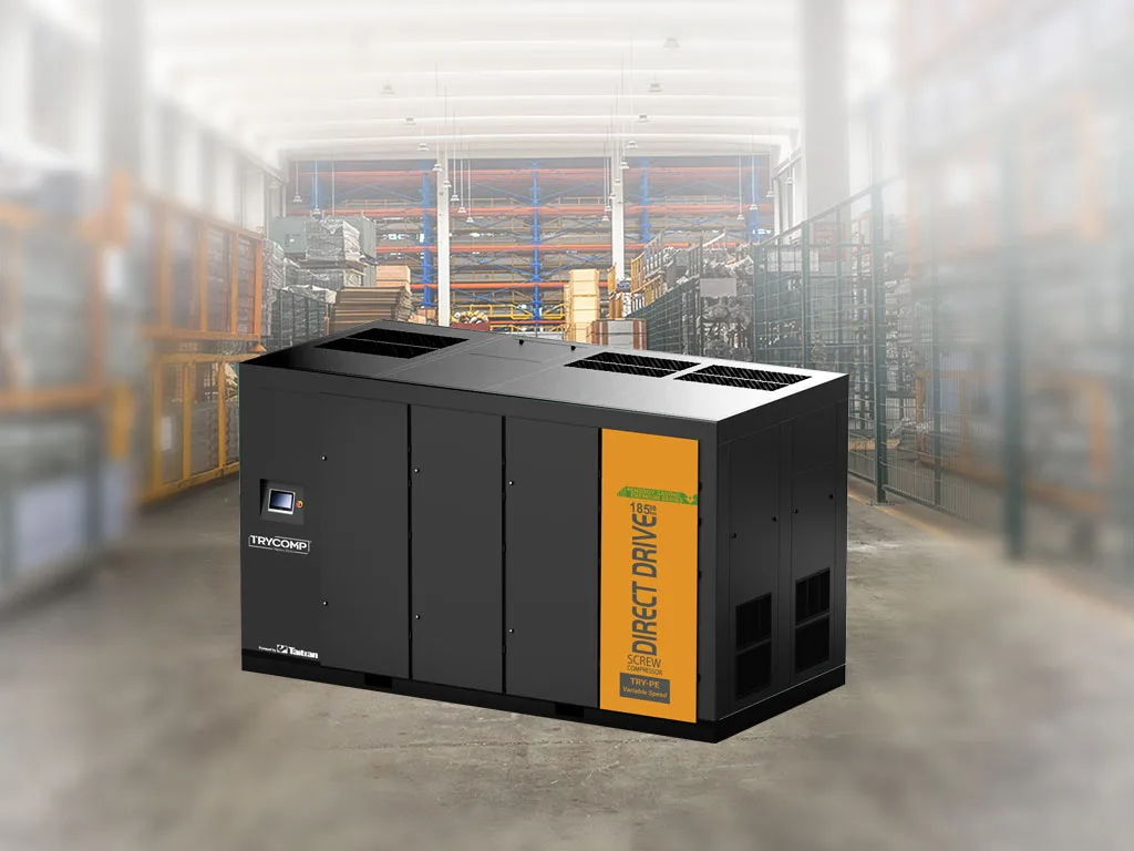 TRY185TA 185 kW / 250 HP Two-Stage IE5 PM Motor VSD Screw Air Compressor